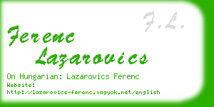 ferenc lazarovics business card